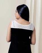 Load image into Gallery viewer, Black Velvet Sleeveless Kurti for Women β Party & Evening Wear by Stanwells Designs