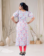 Load image into Gallery viewer, Floral Printed Linen Cotton Kurti for Women β Occasion & Festive Wear by Stanwells Designs