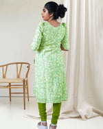 Load image into Gallery viewer, Green Floral Hakoba Kurti for Women β Daily & Casual Wear by Stanwells Designs
