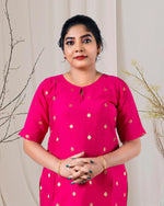 Load image into Gallery viewer, Magenta Cotton Silk Dotted Kurti for Women β Elegant Party Wear by Stanwells Designs