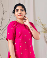 Load image into Gallery viewer, Magenta Cotton Silk Dotted Kurti for Women β Elegant Party Wear by Stanwells Designs