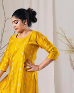 Load image into Gallery viewer, Mustard Yellow Cotton Silk Kurti for Women β Festive & Occasion Wear by Stanwells Designs