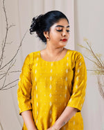 Load image into Gallery viewer, Mustard Yellow Cotton Silk Kurti for Women β Festive & Occasion Wear by Stanwells Designs