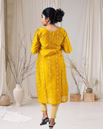 Load image into Gallery viewer, Mustard Yellow Cotton Silk Kurti for Women β Festive & Occasion Wear by Stanwells Designs