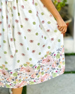 Load image into Gallery viewer, Offwhite Linen Floral Printed Frock Kurti - Stanwells Designs