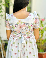 Load image into Gallery viewer, Offwhite Linen Floral Printed Frock Kurti - Stanwells Designs