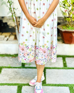 Load image into Gallery viewer, Offwhite Linen Floral Printed Frock Kurti - Stanwells Designs