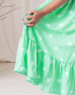 Load image into Gallery viewer, Pista Green Polka Dot Kurti for Women β Casual & Daily Wear by Stanwells Designs