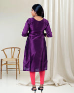 Load image into Gallery viewer, Purple Embroidered Silk Kurti for Women β Festive & Elegant Wear by Stanwells Designs