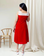 Load image into Gallery viewer, Red Velvet Sleeveless Kurti for Women β Party & Occasion Wear by Stanwells Designs