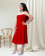 Load image into Gallery viewer, Red Velvet Sleeveless Kurti for Women β Party & Occasion Wear by Stanwells Designs
